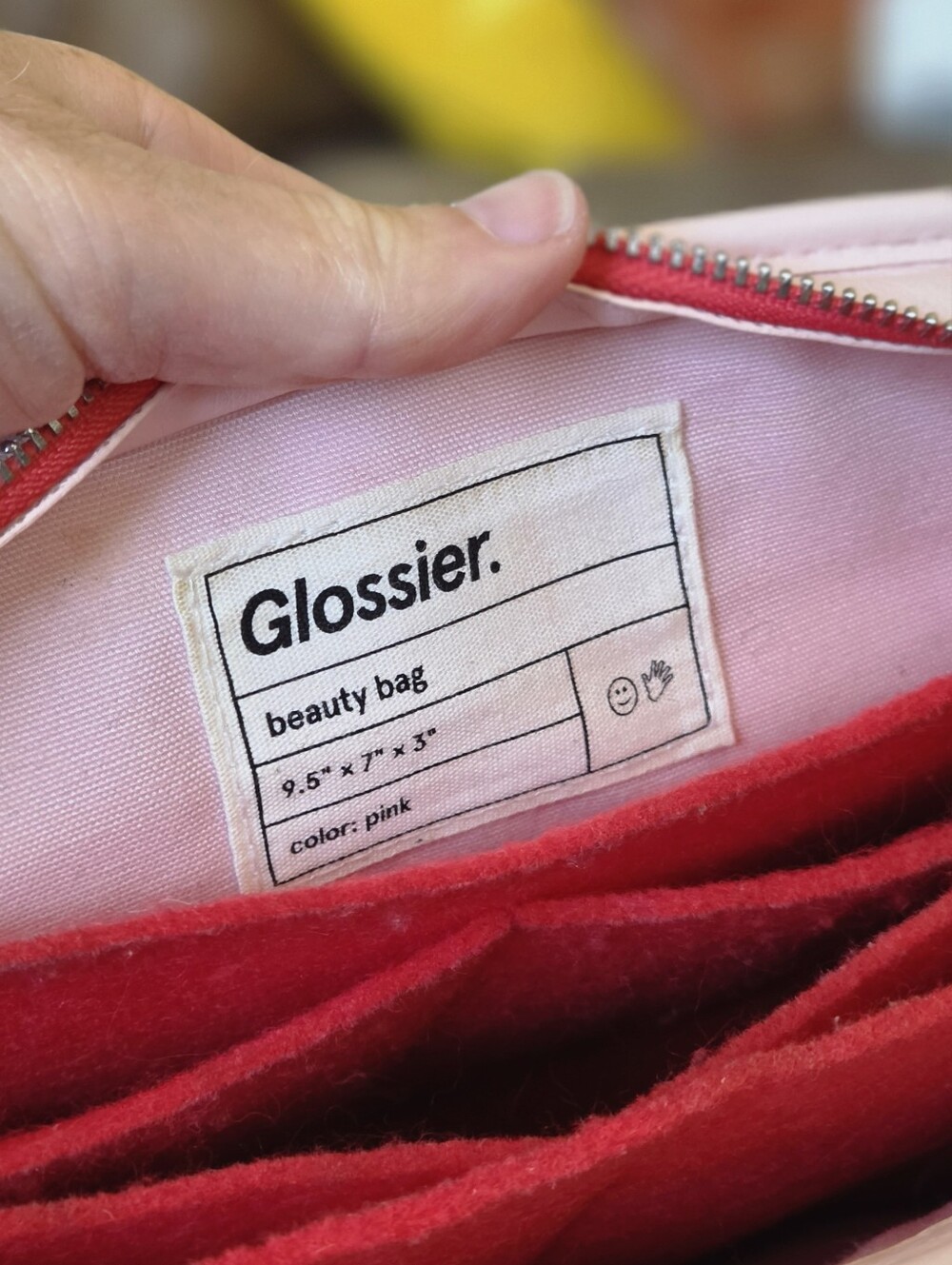 Glossier Beauty Bag - Pink Waxed Canvas - Picture 8 of 10